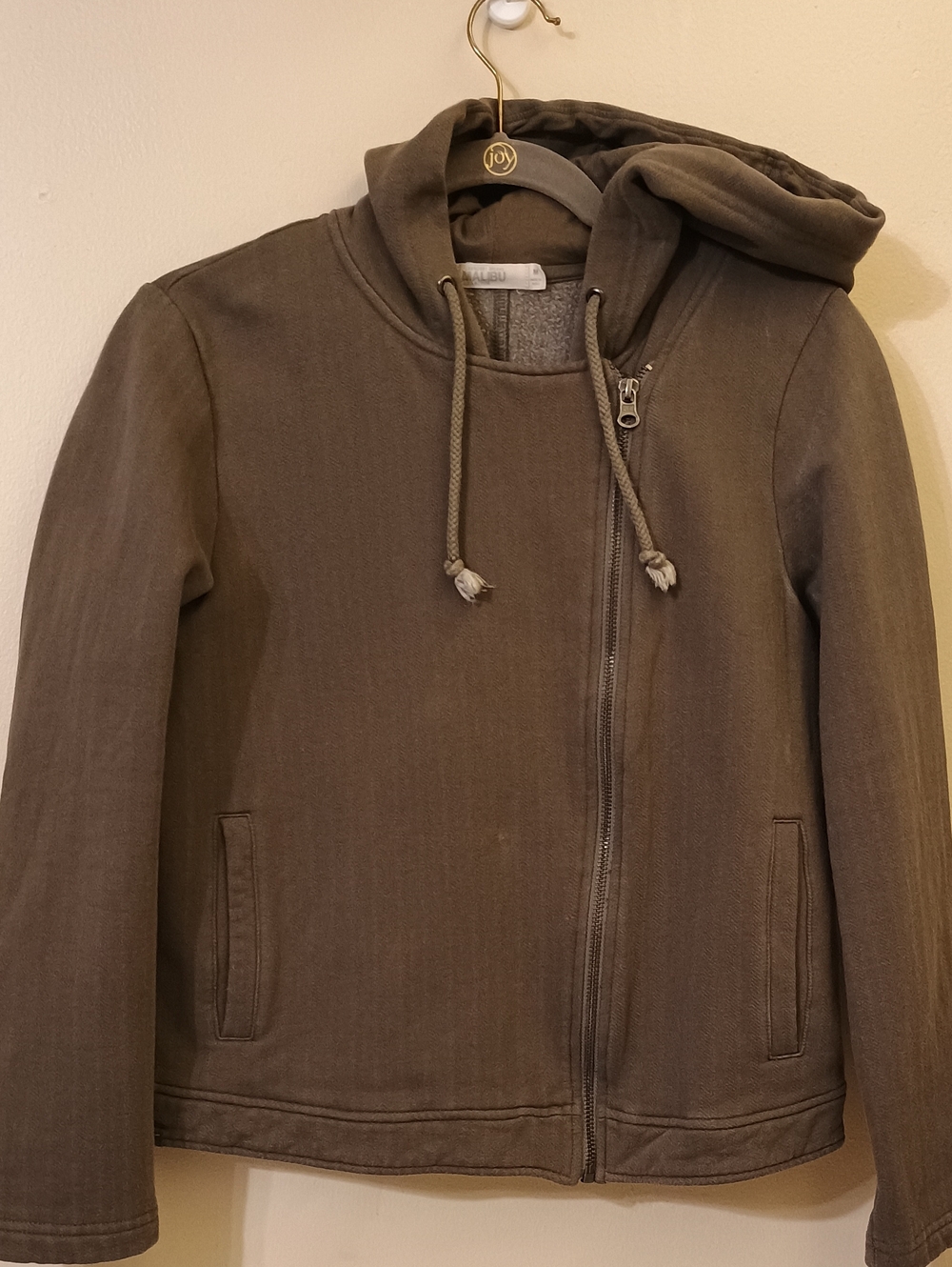 Barefoot Dreams Malibu Collection Asymmetric Zip Moto Hoodie Jacket Medium